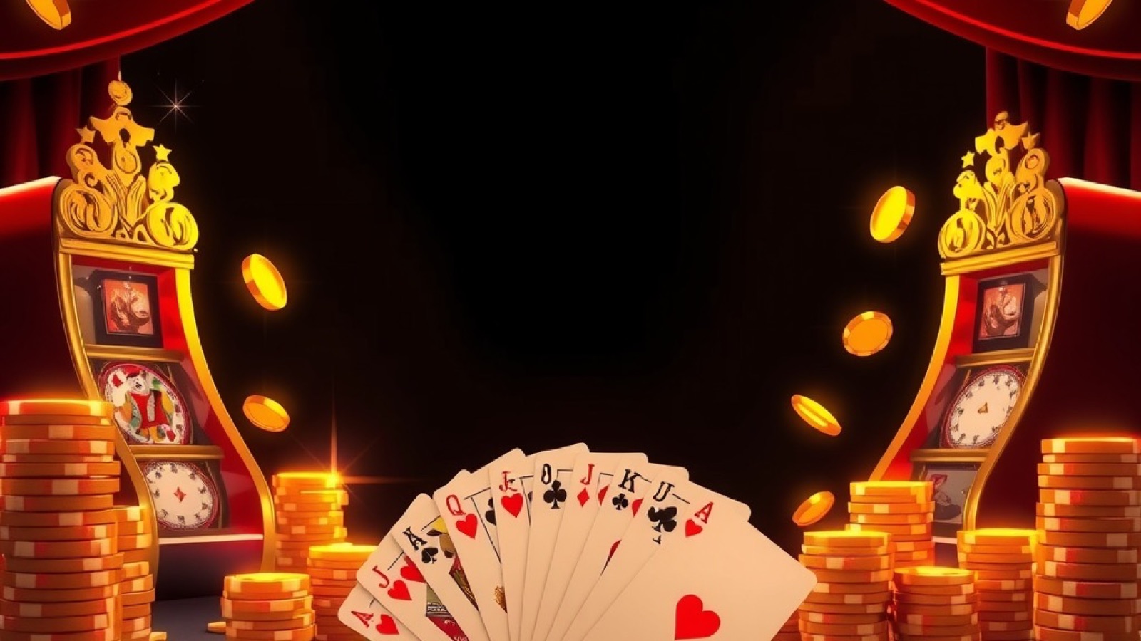 Diwa King rummy and slots arcade with glowing gold coins and playing cards